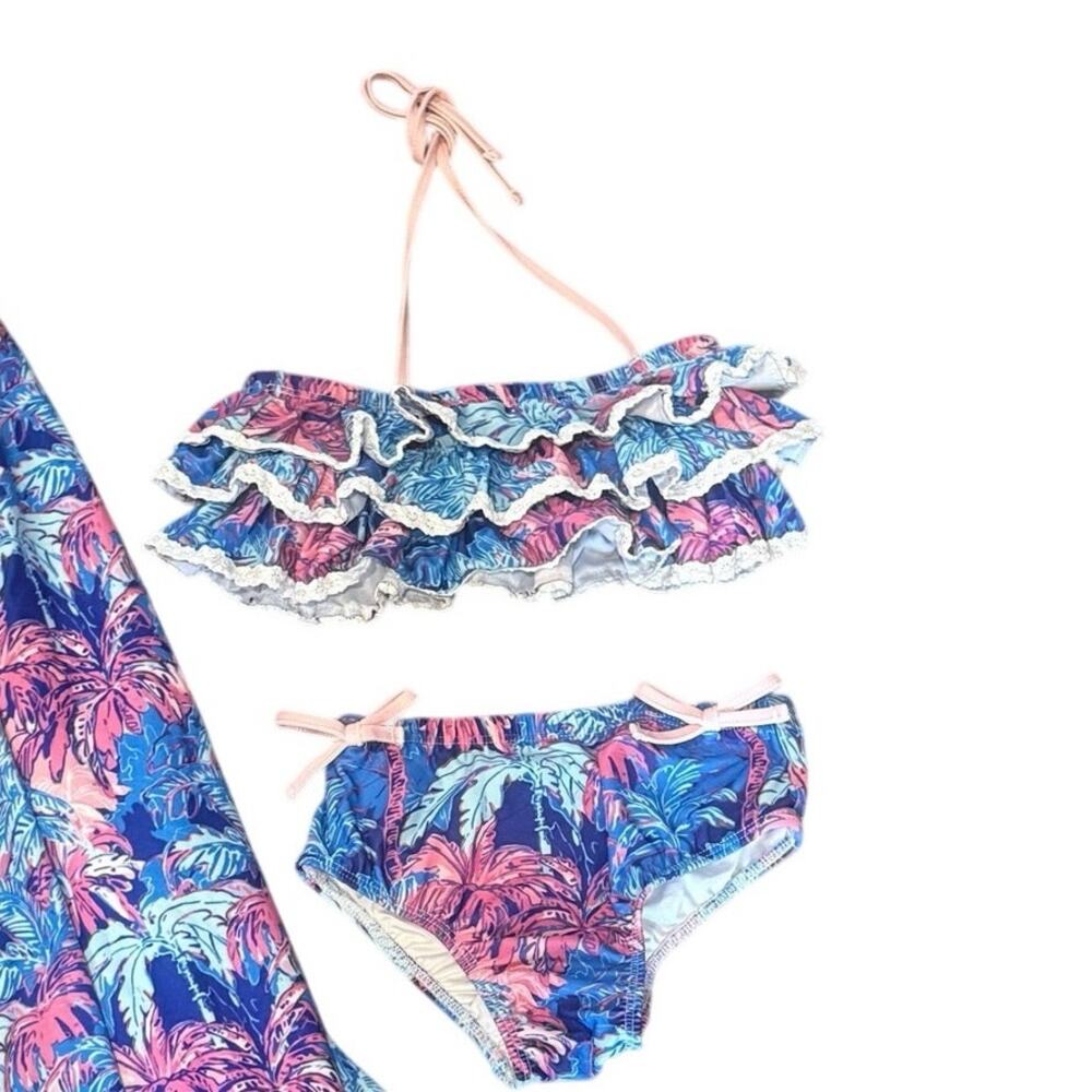 SweetHoney NWT Maxi Dress 3T & Matching Bikini 4T Tropical Palm Bundle - Picture 8 of 12